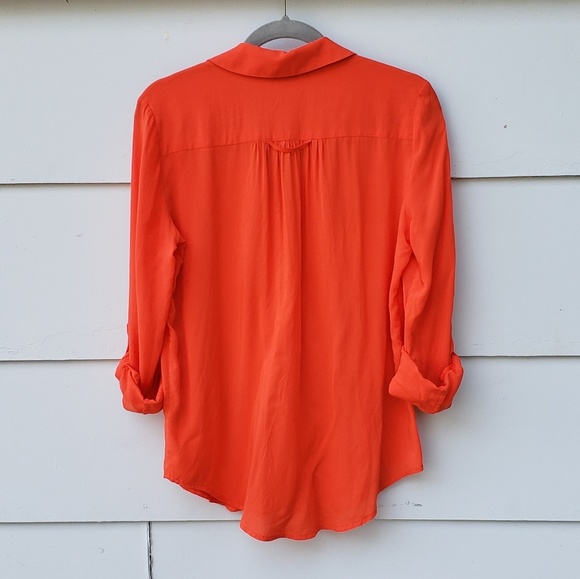 Anthropologie Maeve Islet Buttondown in Orange - S - Picture 6 of 8